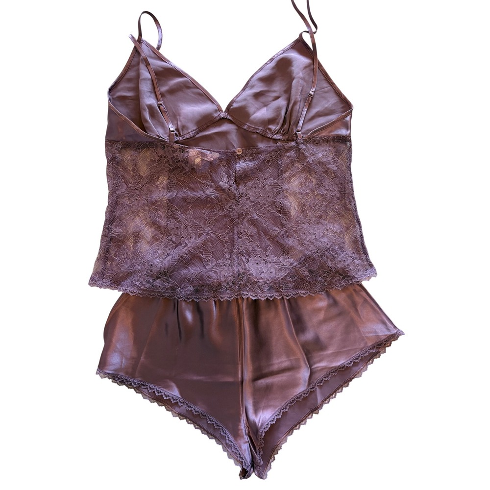 Vintage Victoria's Secret Silk Collection Lavender Lace Cami Short Set L NWOT - Picture 2 of 14